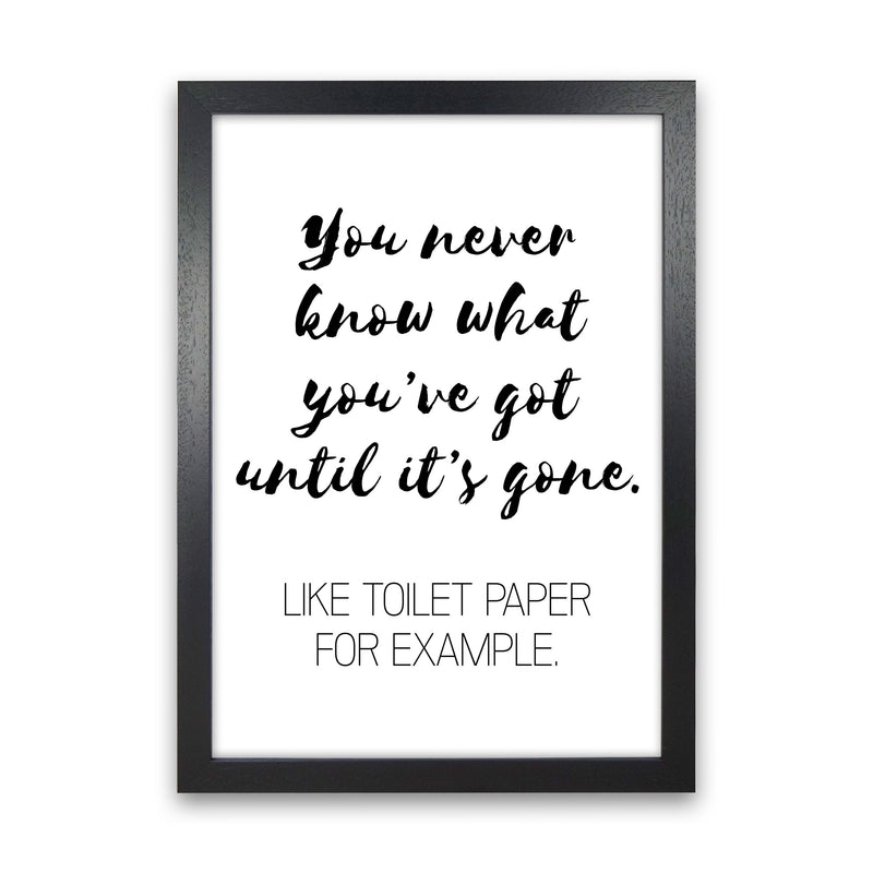 Toilet Paper, Bathroom Modern Print, Framed Bathroom Wall Art Black Grain