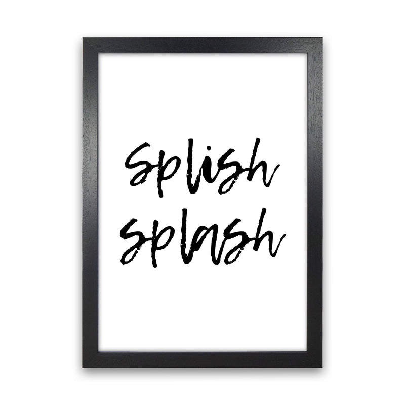 Splish Splash, Bathroom Modern Print, Framed Bathroom Wall Art Black Grain