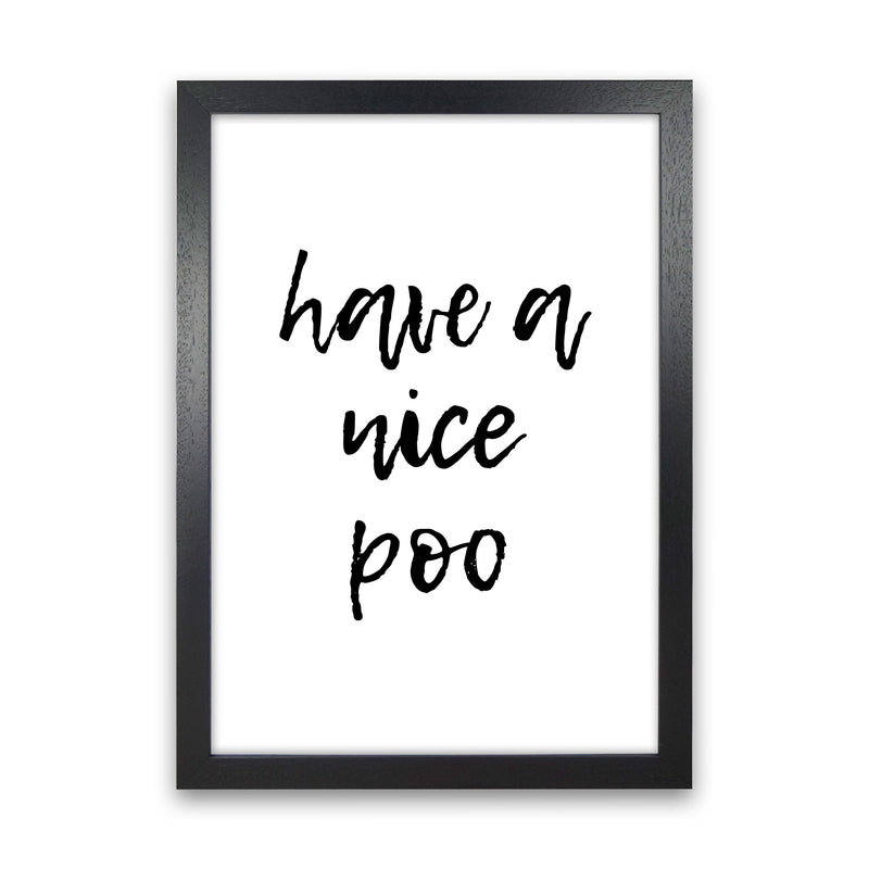 Have A Nice Poo, Bathroom Modern Print, Framed Bathroom Wall Art Black Grain