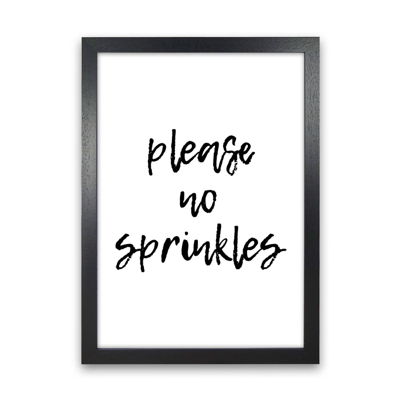 Please No Sprinkles, Bathroom Modern Print, Framed Bathroom Wall Art Black Grain