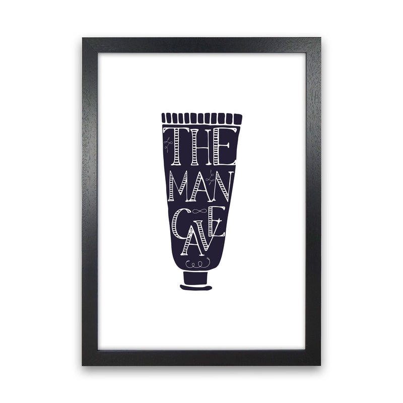 The Man Cave 1 Modern Print, Framed Bathroom Wall Art Black Grain