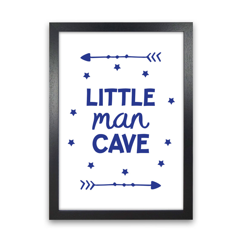 Little Man Cave Navy Arrows Framed Nursey Wall Art Print Black Grain