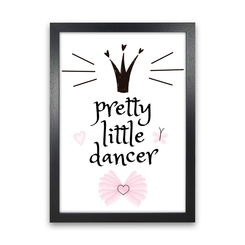 Pretty Little Dancer Framed Nursey Wall Art Print Black Grain