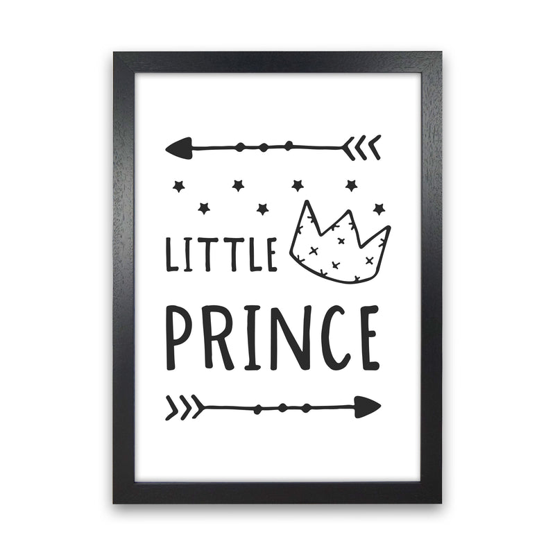 Little Prince Black Framed Nursey Wall Art Print Black Grain