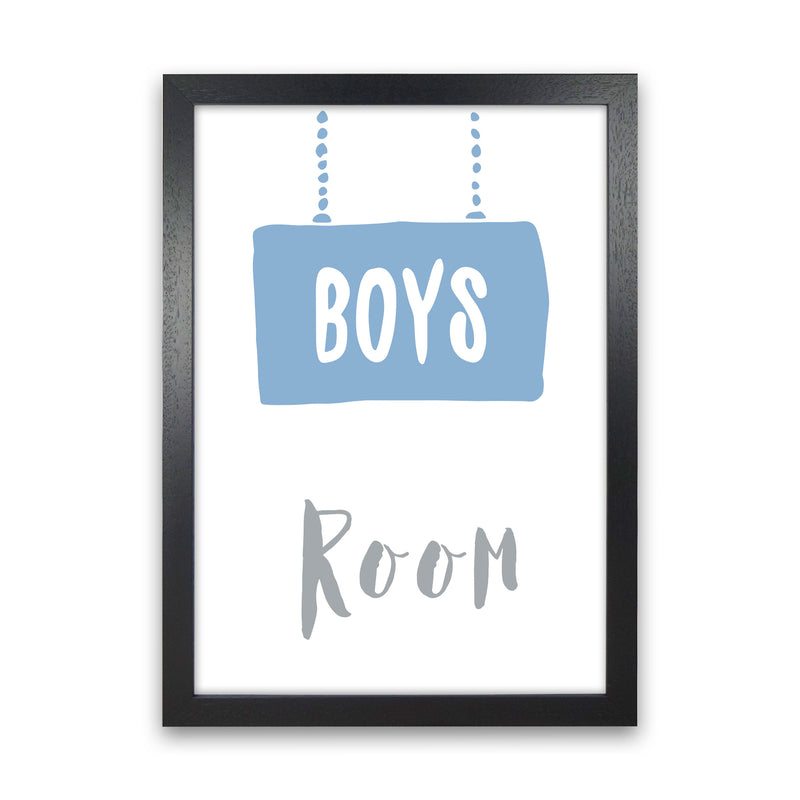 Boys Room Blue Framed Nursey Wall Art Print Black Grain