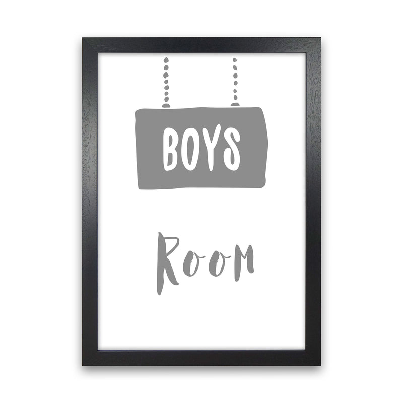 Boys Room Grey Framed Nursey Wall Art Print Black Grain