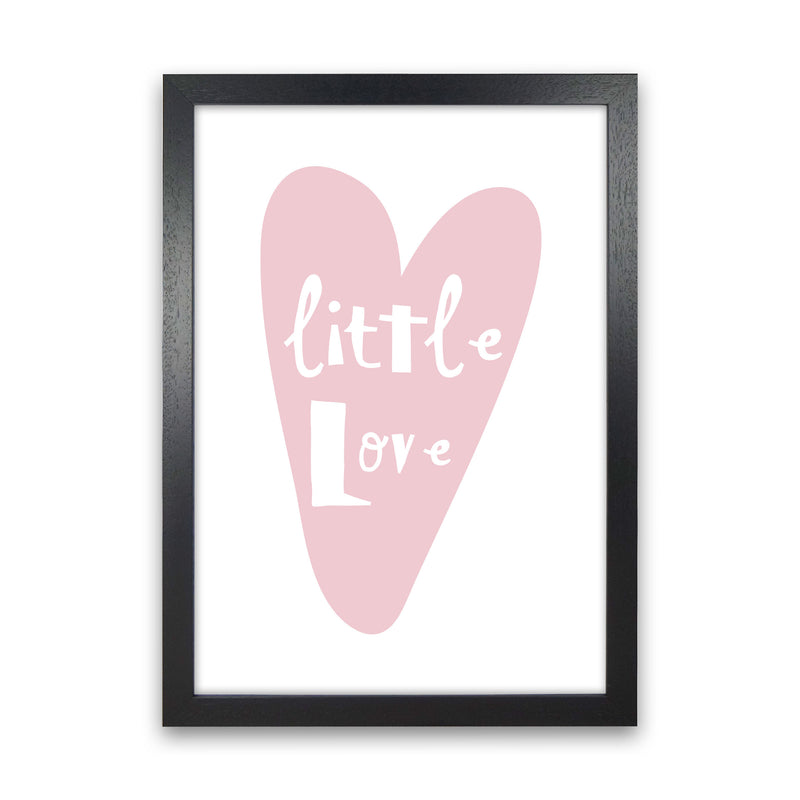 Little Love Heart Framed Nursey Wall Art Print Black Grain