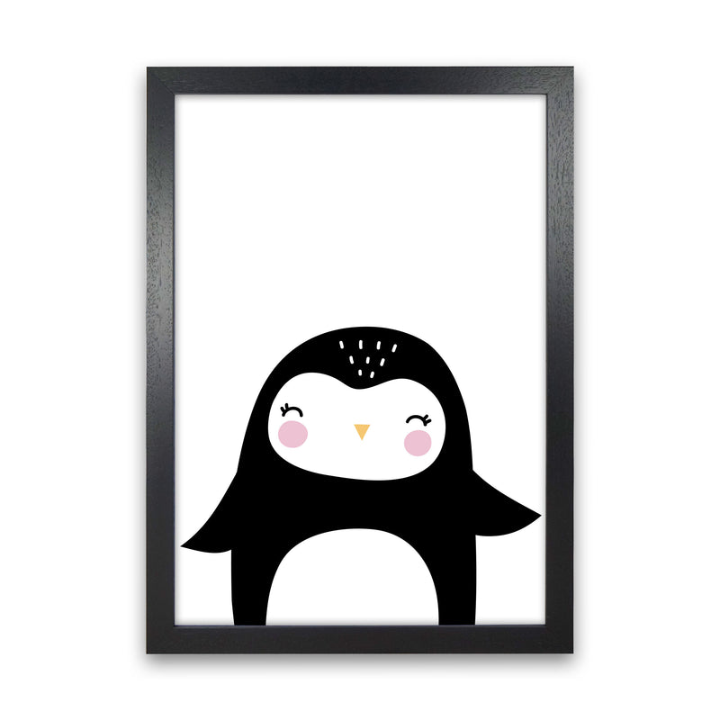 Penguin Modern Print Animal Art Print Black Grain