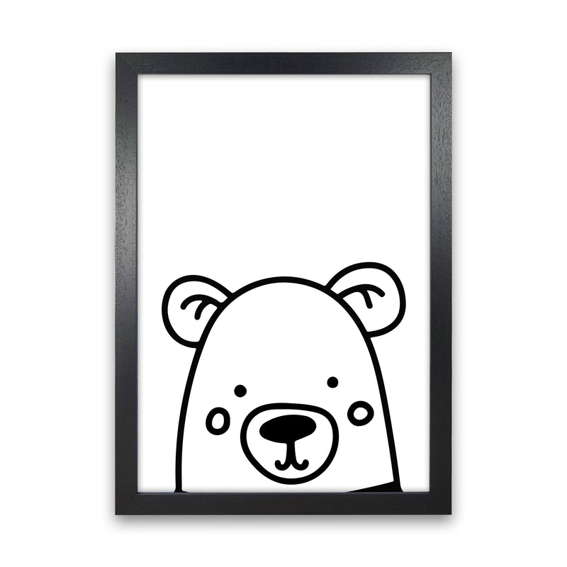 Black And White Bear Modern Print Animal Art Print Black Grain