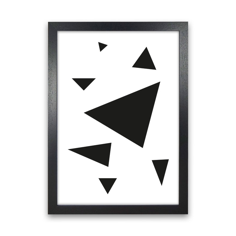 Black Abstract Triangles Modern Print Black Grain