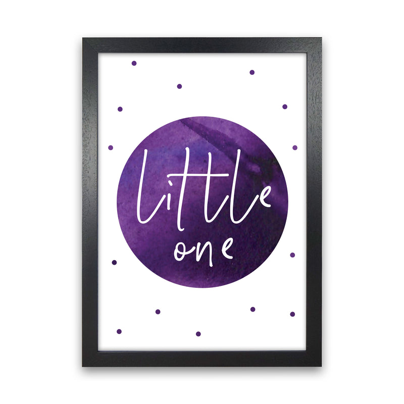 Little One Purple Watercolour Modern Print Black Grain