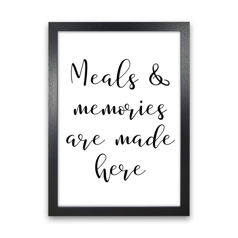 Meals And Memories Modern Print, Framed Kitchen Wall Art Black Grain