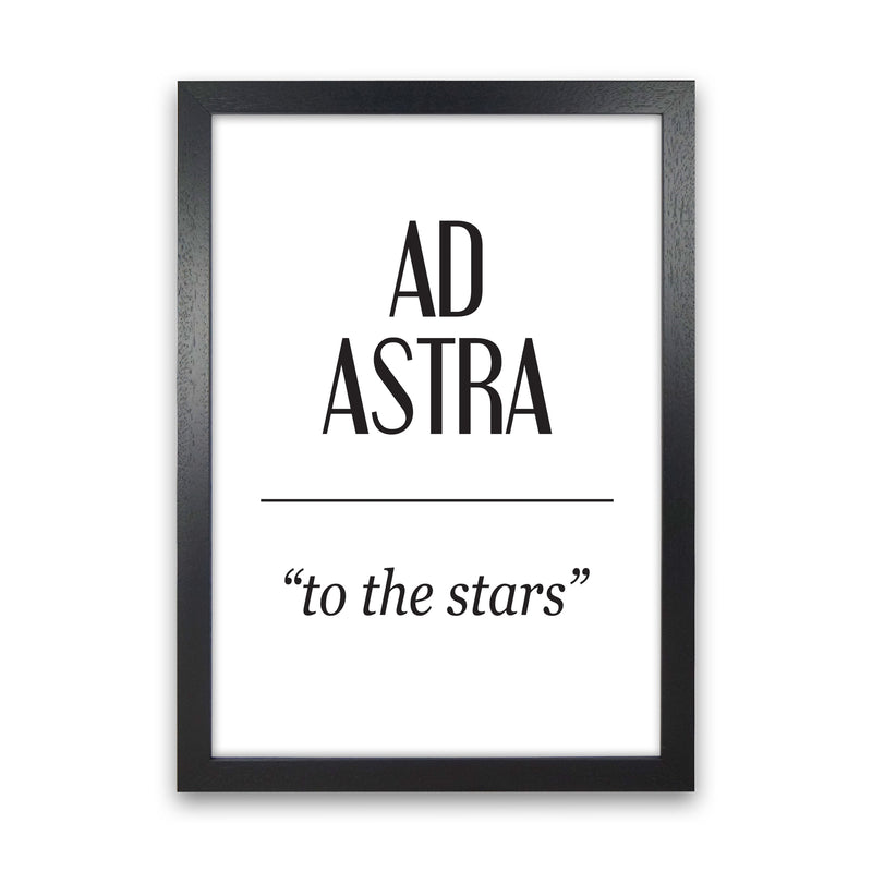 Ad Astra Framed Typography Wall Art Print Black Grain
