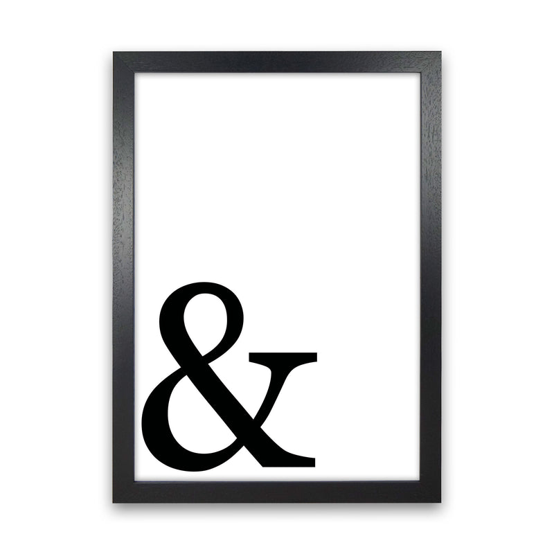 Ampersand Framed Typography Wall Art Print Black Grain