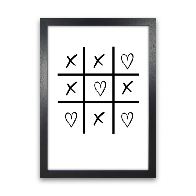 Hearts And Crosses Modern Print Black Grain