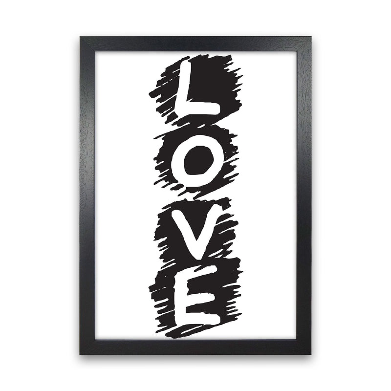 Love Framed Typography Wall Art Print Black Grain