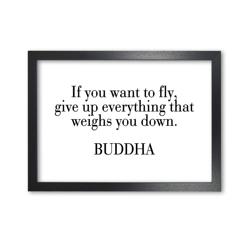 If You Want To Fly Framed Typography Wall Art Print Black Grain