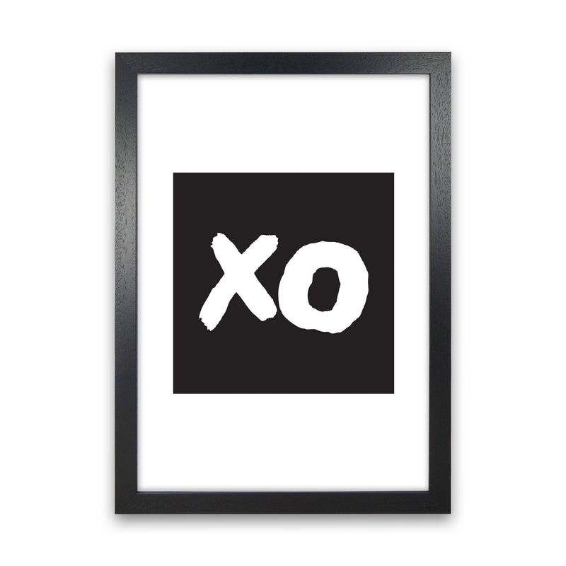 XO Black Square Modern Print Black Grain