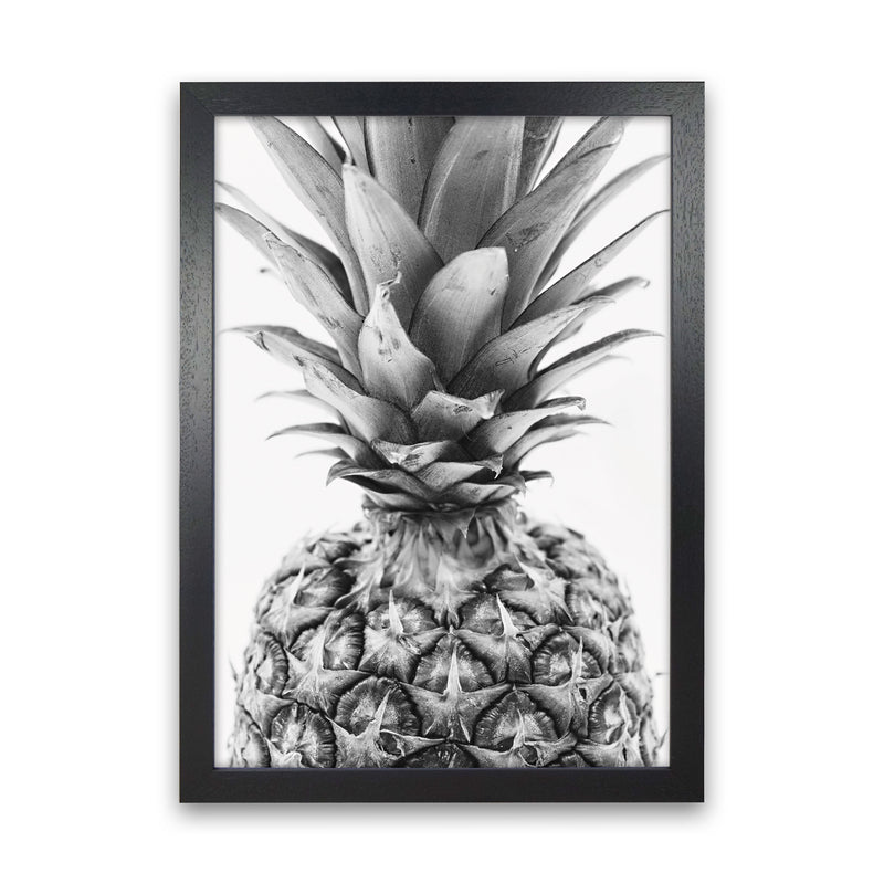 Black And White Pineapple Modern Print, Framed Kitchen Wall Art Black Grain
