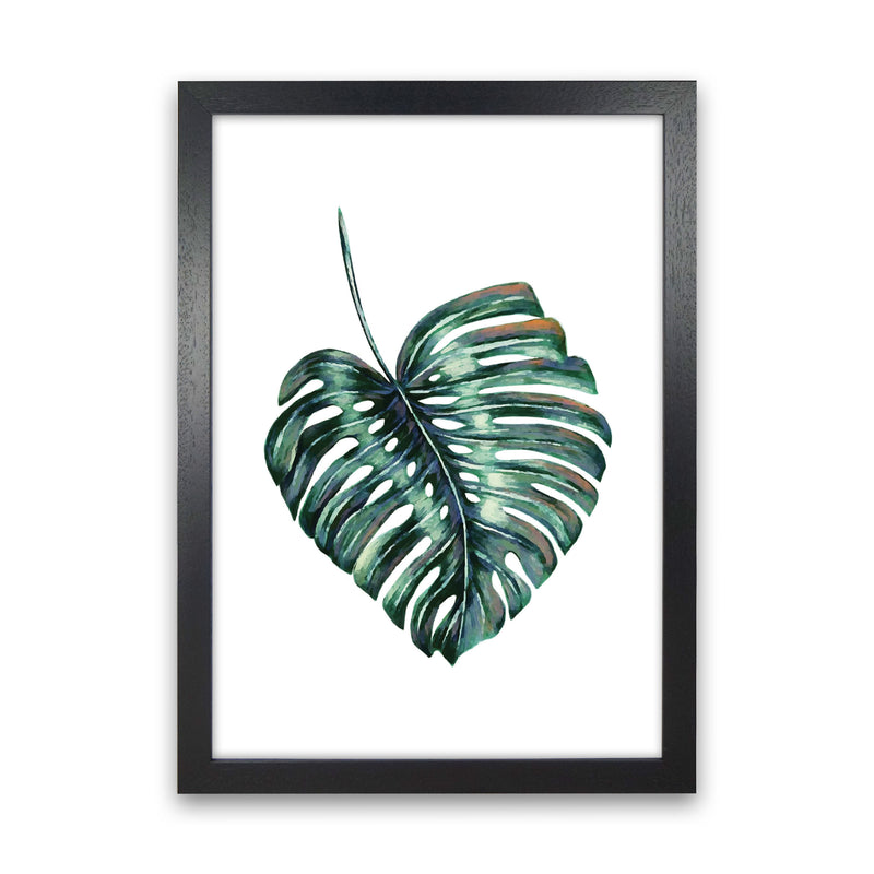 Monstera Leaf Full Modern Print, Framed Botanical & Nature Art Print Black Grain