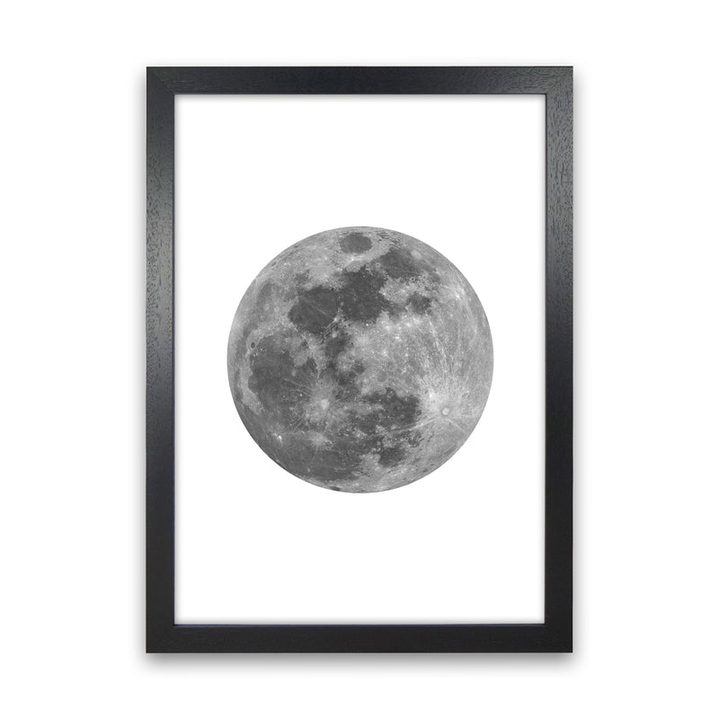 Grey Moon Modern Print Black Grain