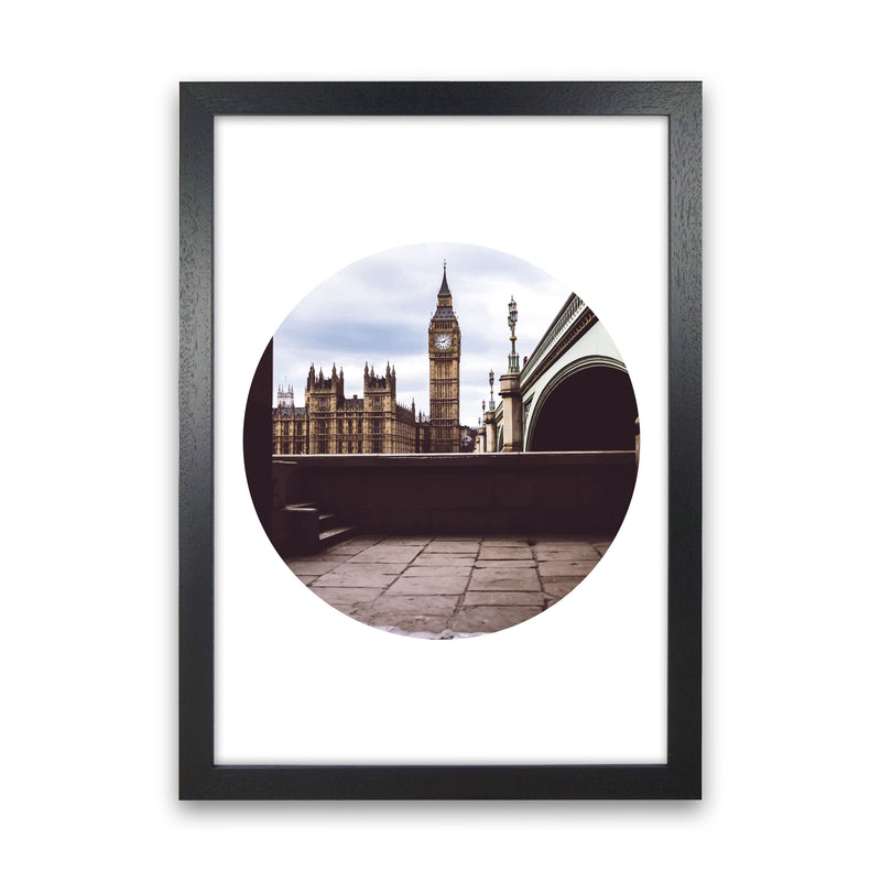 London Big Ben Modern Art Print, Framed Wall Art Black Grain