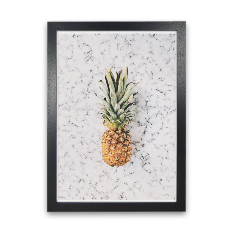 Marble Pineapple Modern Print, Framed Kitchen Wall Art Black Grain