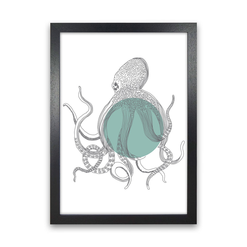 Marine Animals Octopus Modern Print Animal Art Print Black Grain