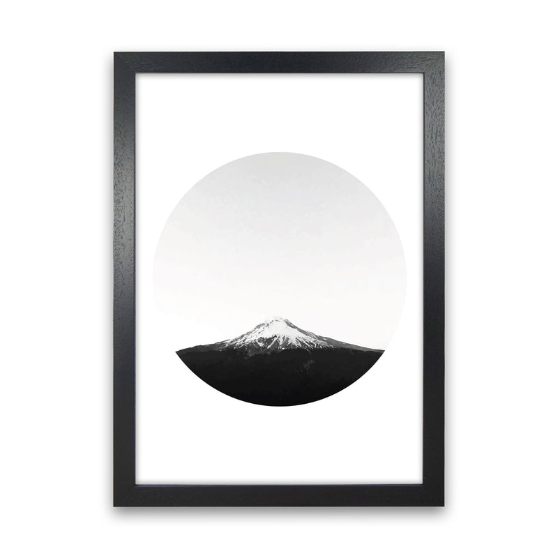 Abstract Mountain Modern Print Black Grain