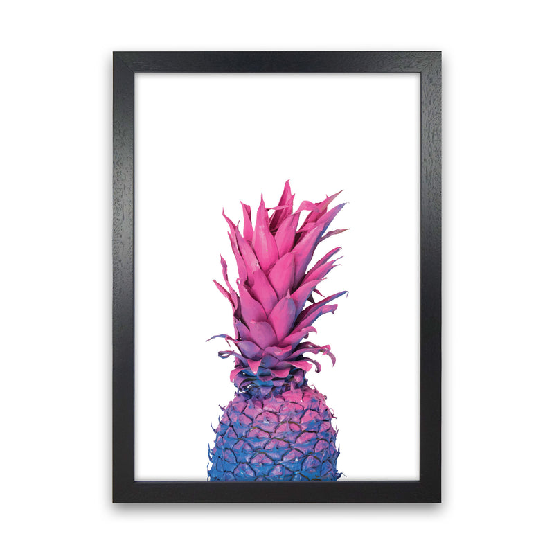 Purple And Blue Pineapple Modern Print Black Grain