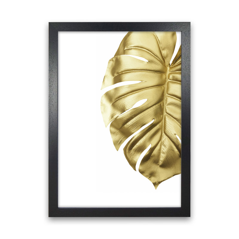 Gold Monstera Modern Print, Framed Botanical & Nature Art Print Black Grain