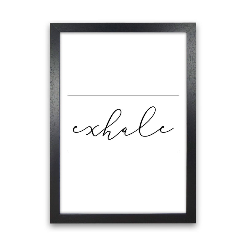 Exhale Framed Typography Wall Art Print Black Grain
