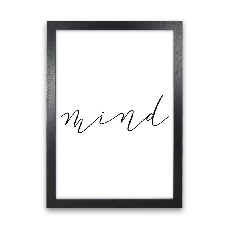Mind Framed Typography Wall Art Print Black Grain