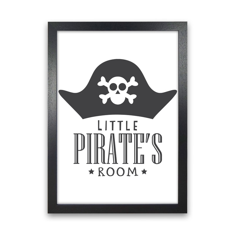 Little Pirates Room Framed Nursey Wall Art Print Black Grain