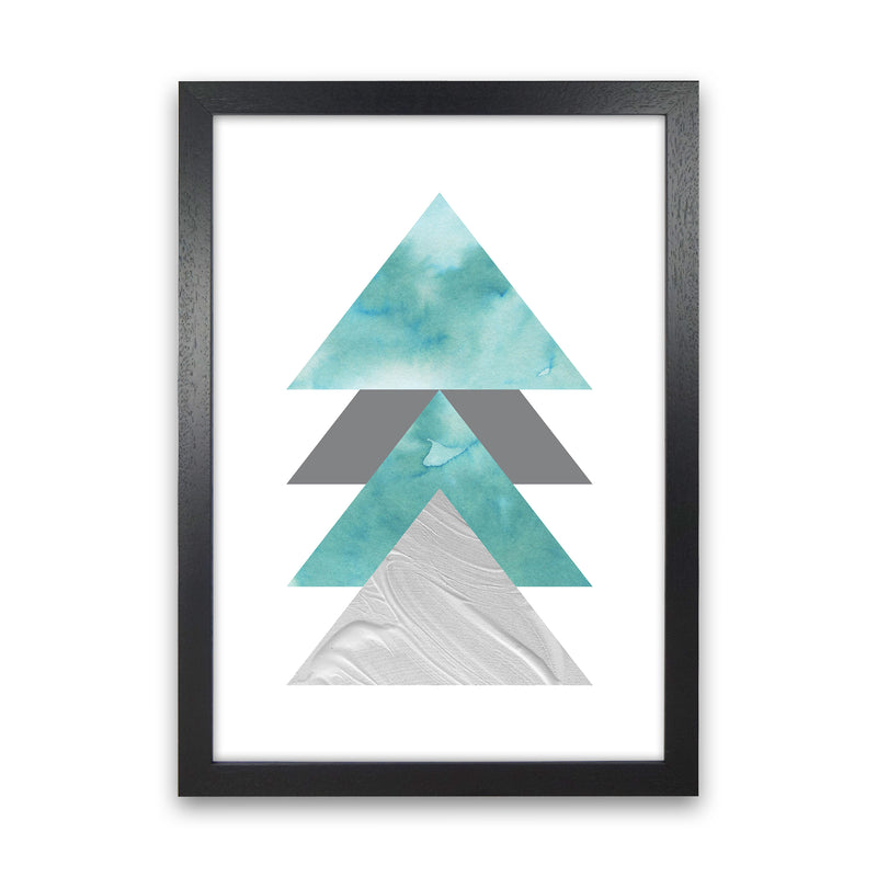 Marble Teal And Silver 2 Art Print by Pixy Paper Black Grain