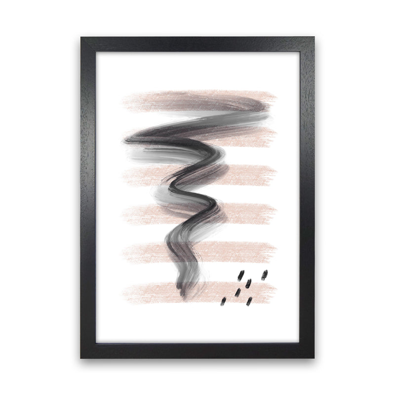 Dalia Chalk Pink Lines Black Storm  Art Print by Pixy Paper Black Grain