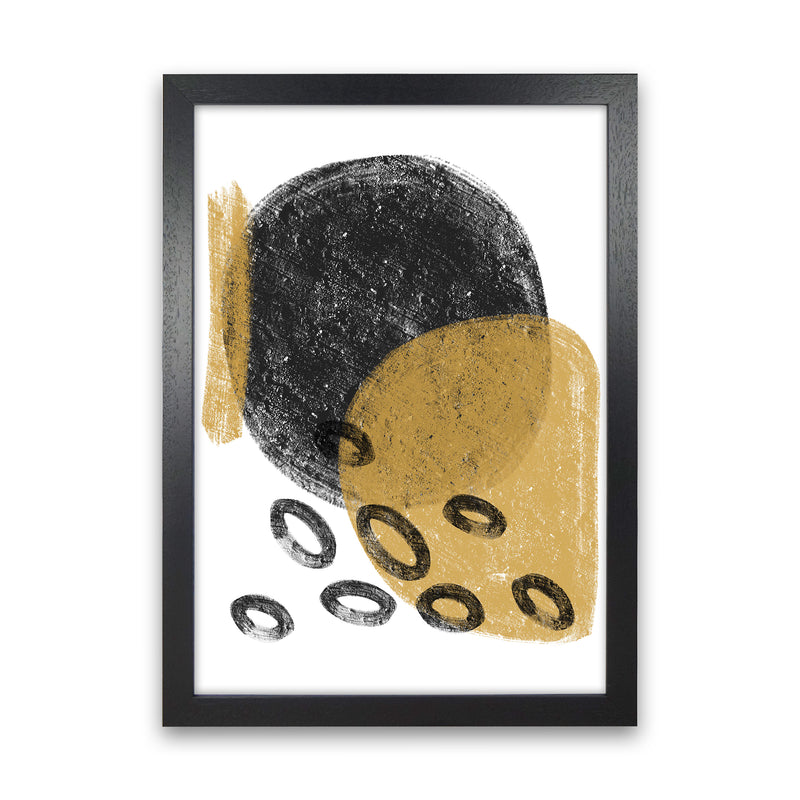 Dalia Chalk Black And Gold Bubbles  Art Print by Pixy Paper Black Grain