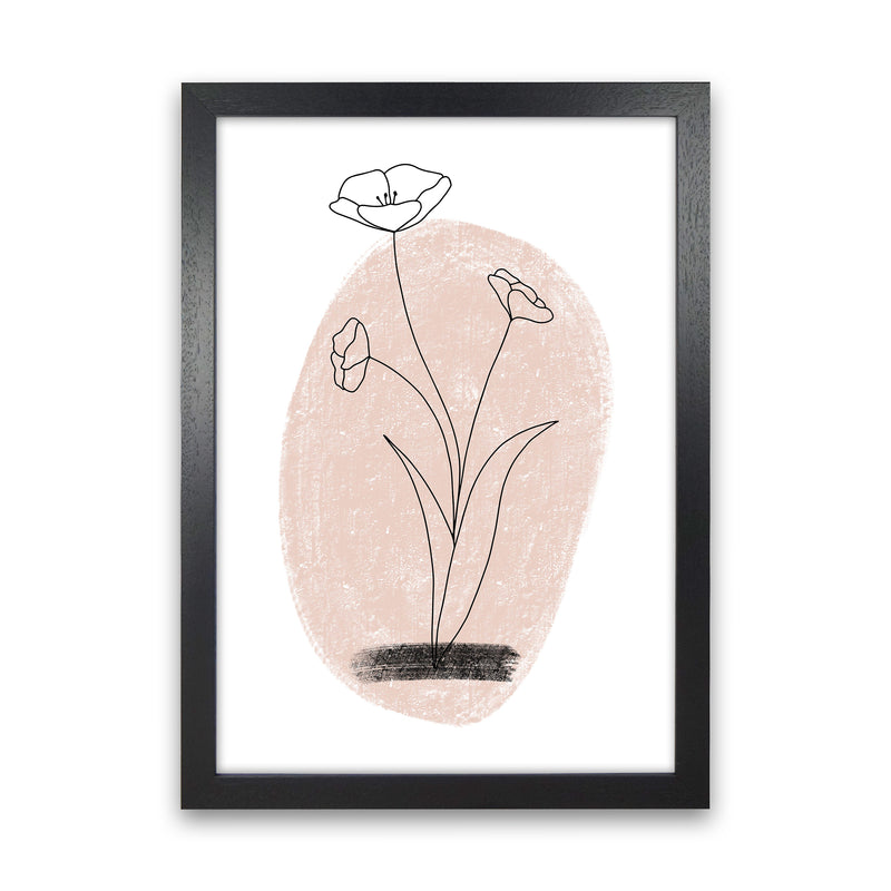 Dalia Chalk Pink Circle Flower  Art Print by Pixy Paper Black Grain