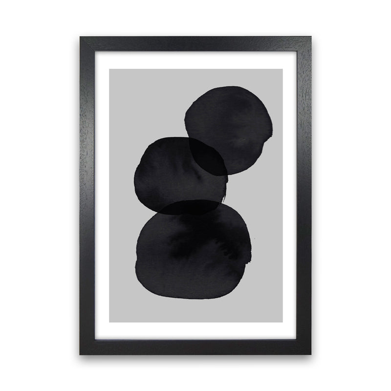 Grey And Black Stacked Circles Art Print by Pixy Paper Black Grain