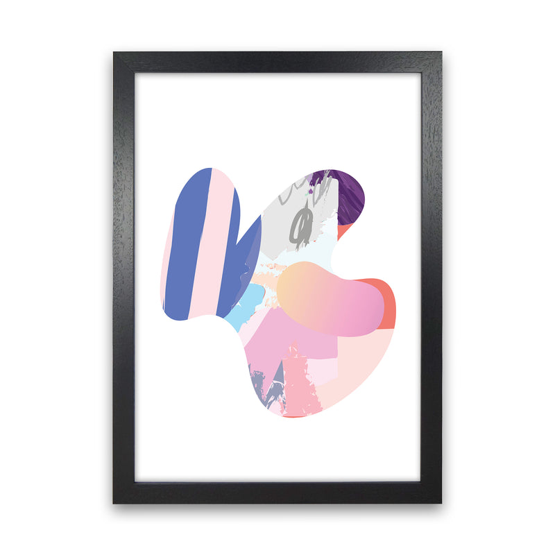 Pink Butterfly Abstract Shape  Art Print by Pixy Paper Black Grain