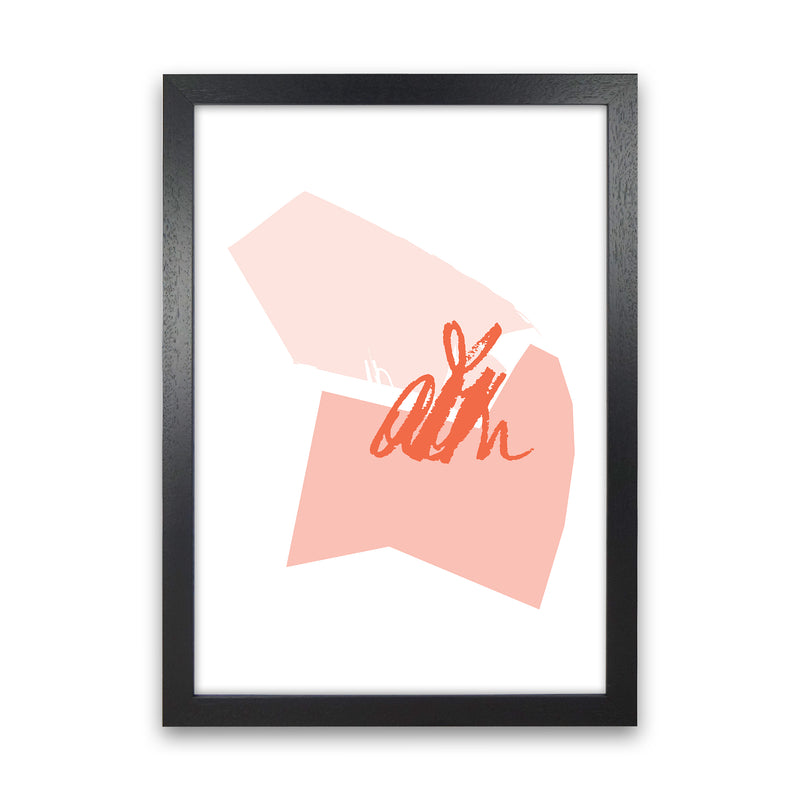 Pink And Coral Palette Shapes  Art Print by Pixy Paper Black Grain