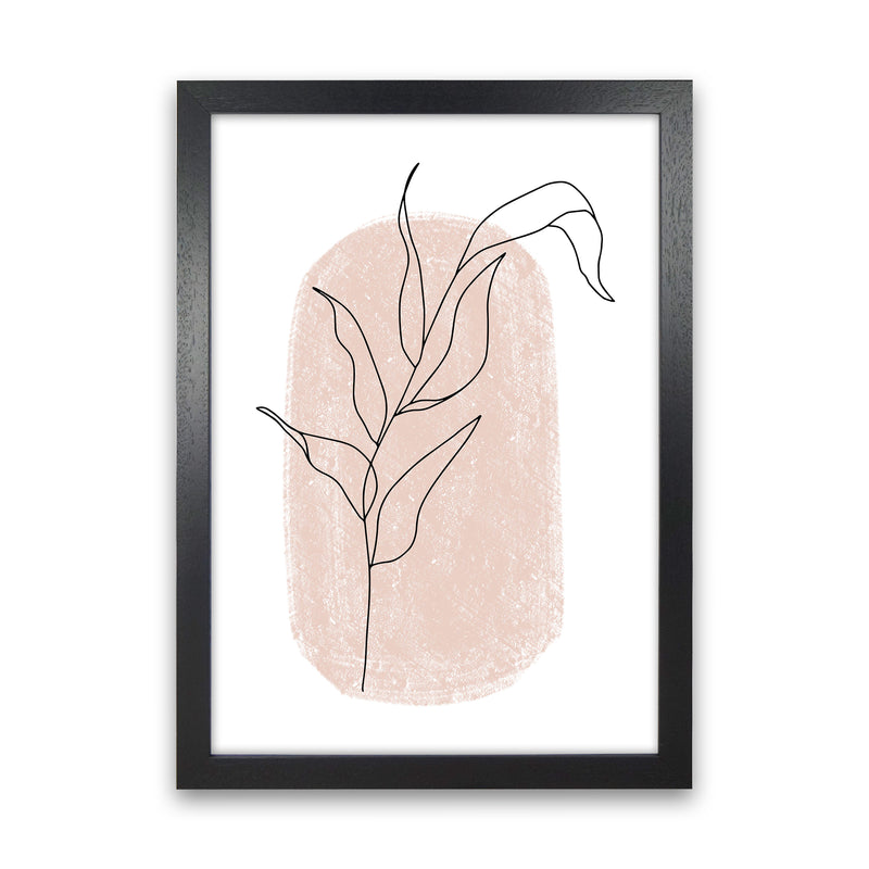 Dalia Chalk Pink Floral Leaf  Art Print by Pixy Paper Black Grain