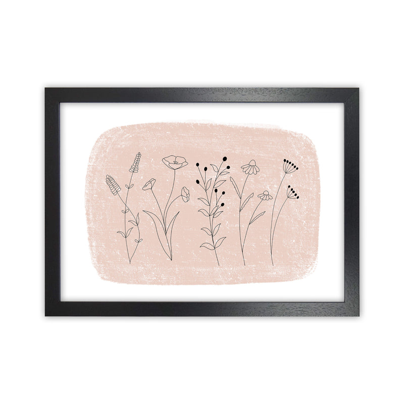 Dalia Chalk Landscape Floral  Art Print by Pixy Paper Black Grain