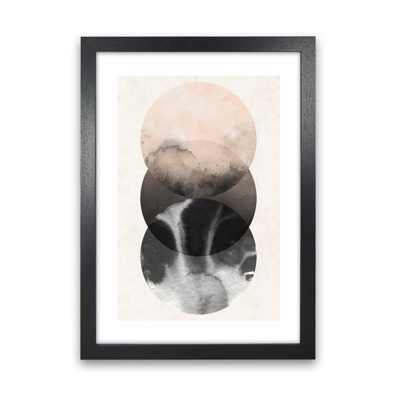 Nude And Pearl Three Circles  Art Print by Pixy Paper Black Grain