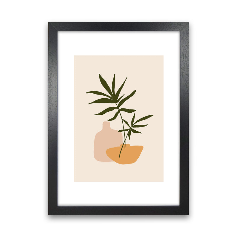Mica Plant Pots Beige N1  Art Print by Pixy Paper Black Grain