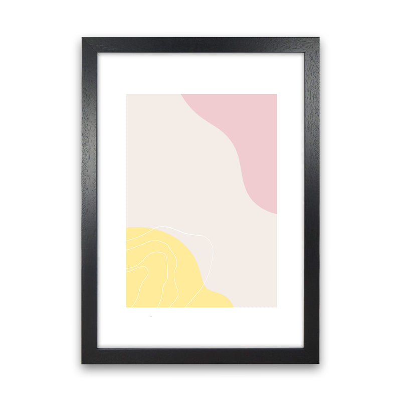 Mila Pink Abstract N18  Art Print by Pixy Paper Black Grain