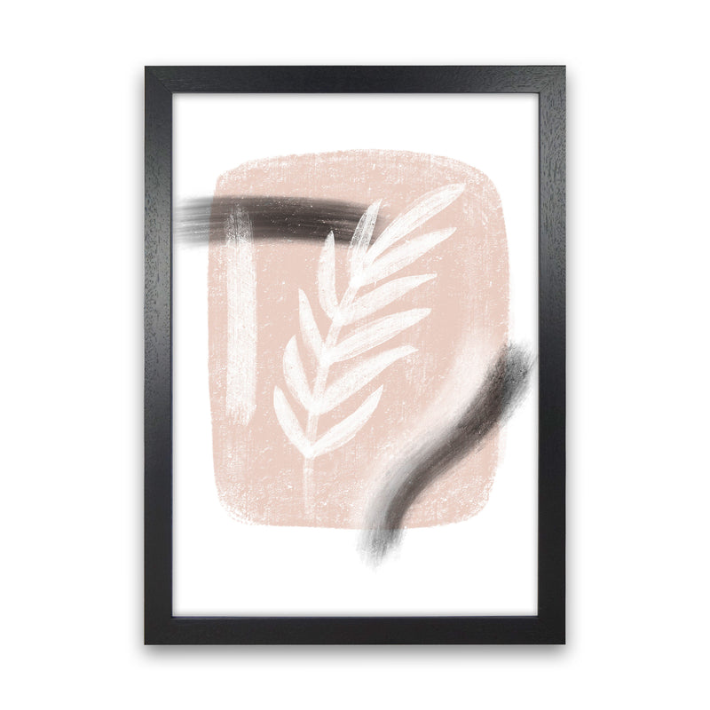 Dalia Chalk White Leaf  Art Print by Pixy Paper Black Grain