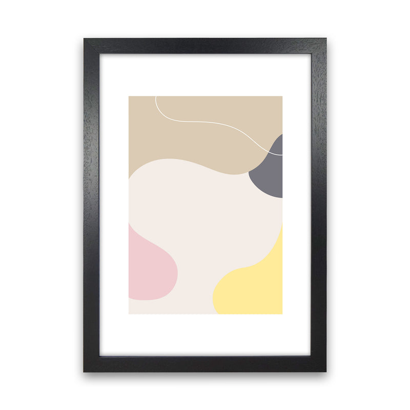 Mila Pink Abstract N24  Art Print by Pixy Paper Black Grain