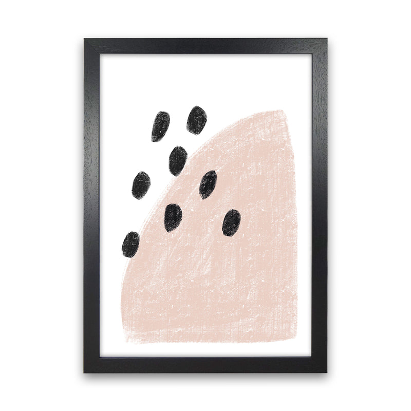 Dalia Chalk Pink Polka  Art Print by Pixy Paper Black Grain