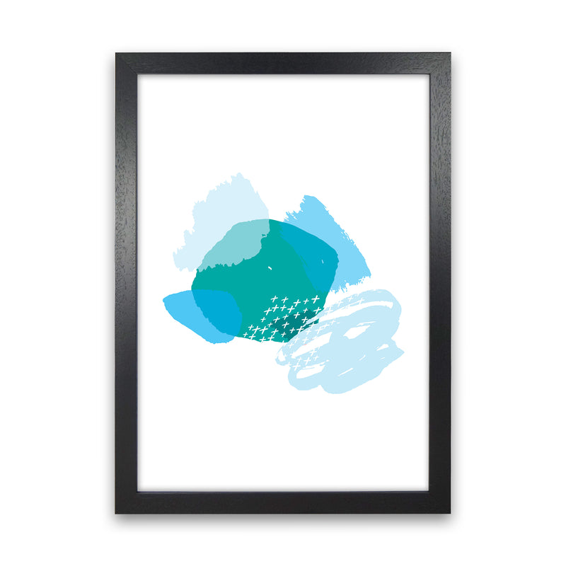 Mismatch Blue And Teal  Art Print by Pixy Paper Black Grain
